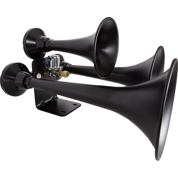 Hornblasters OUTLAW TRAIN HORN, 3 CHIME, BLACK (INCLUDES VALVE AND